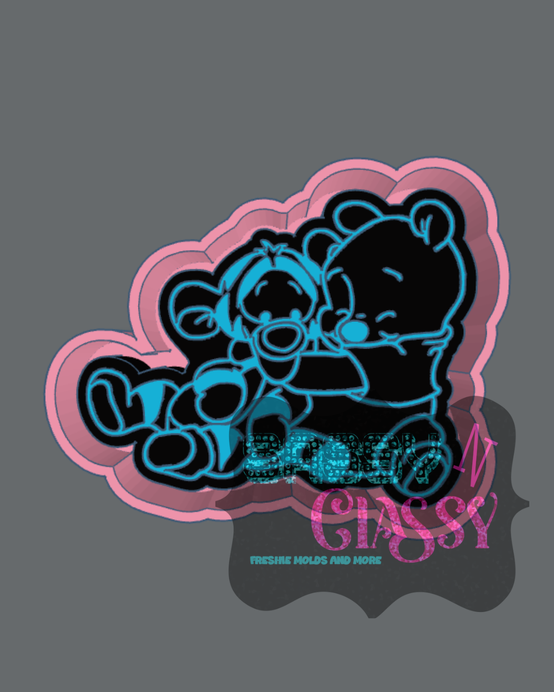 Bouncing Tiger and Bear Freshie Mold