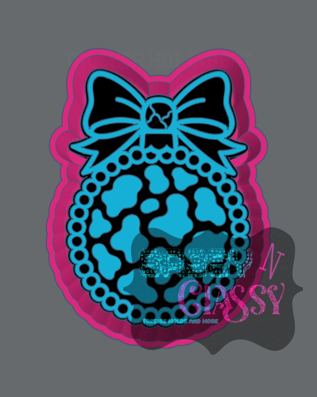 Cowprint and Jeweled Ornament Freshie Mold