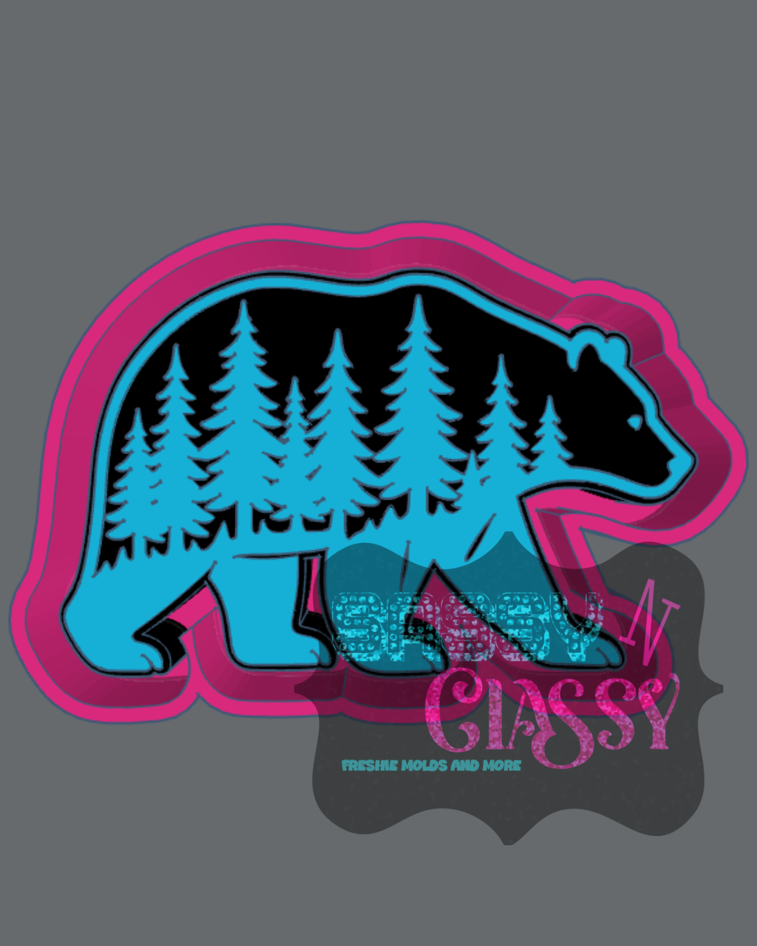 Bear with Pine Trees Freshie Mold