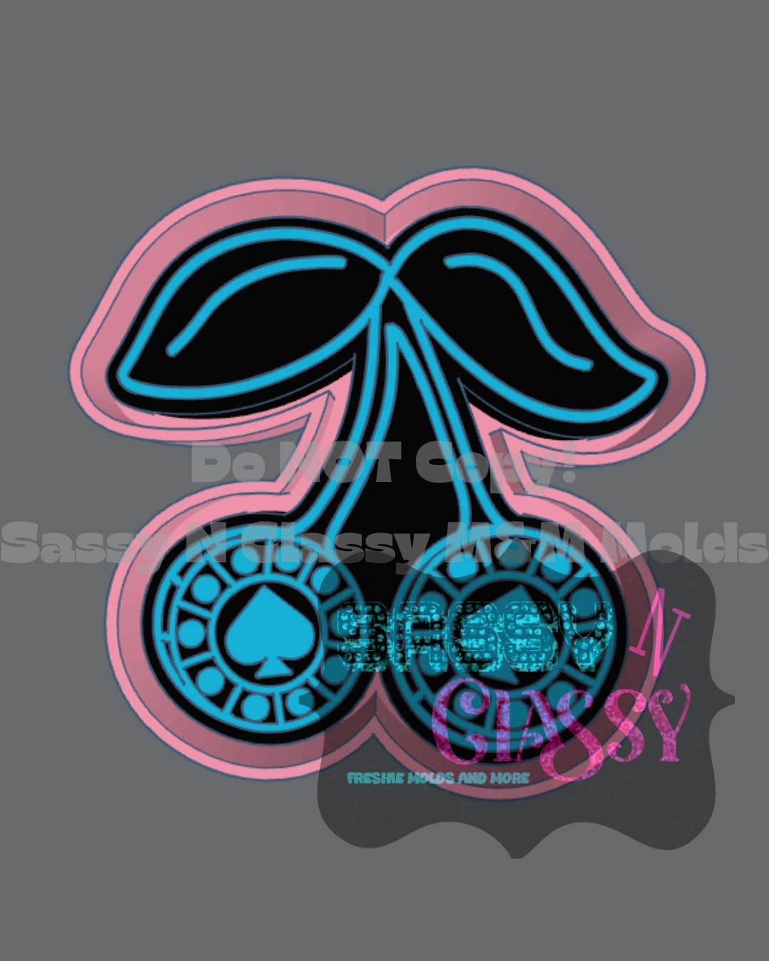 LRG Poker Chip Cherries Freshie Mold HOUSING