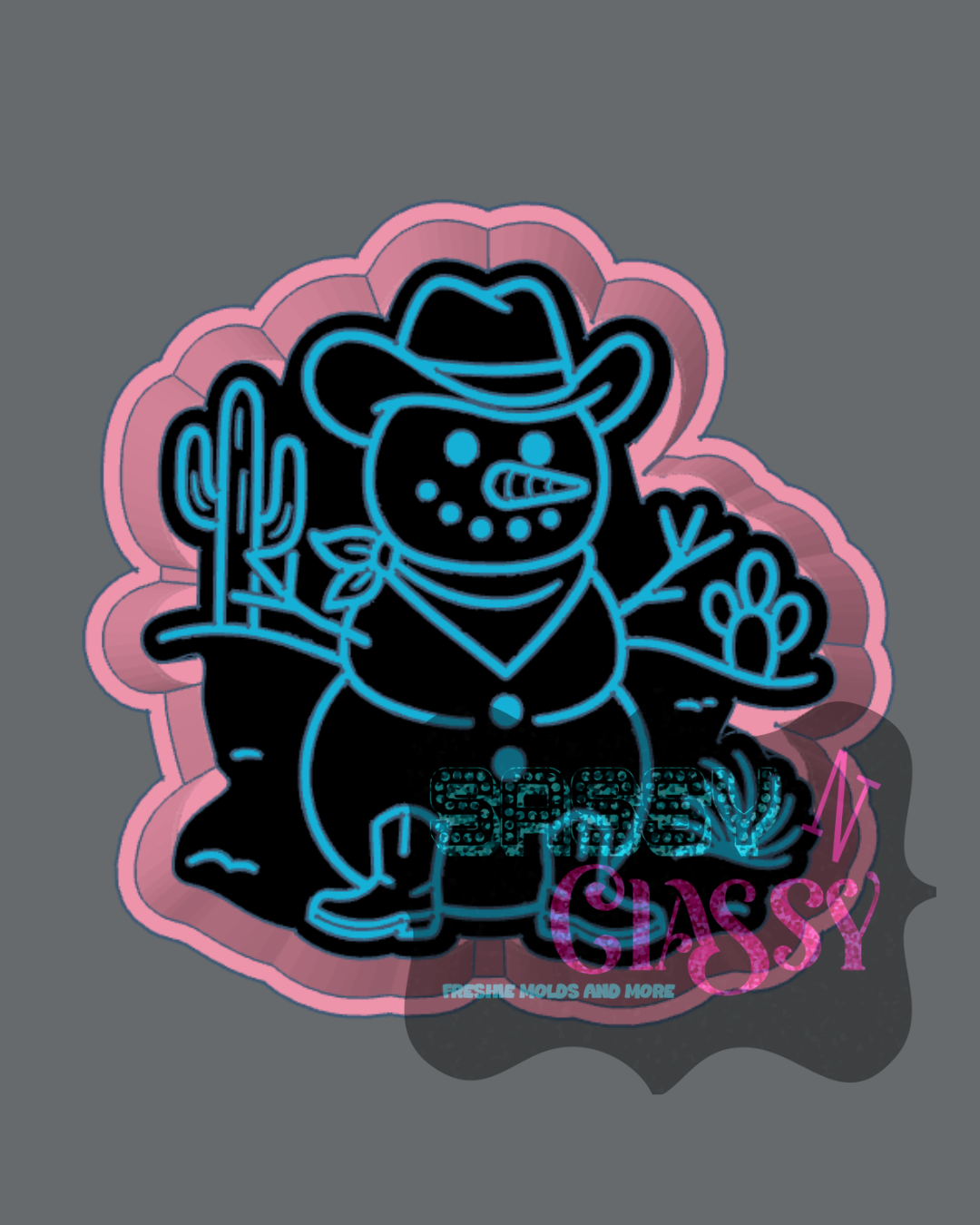 Cowboy Snowman Freshie Mold