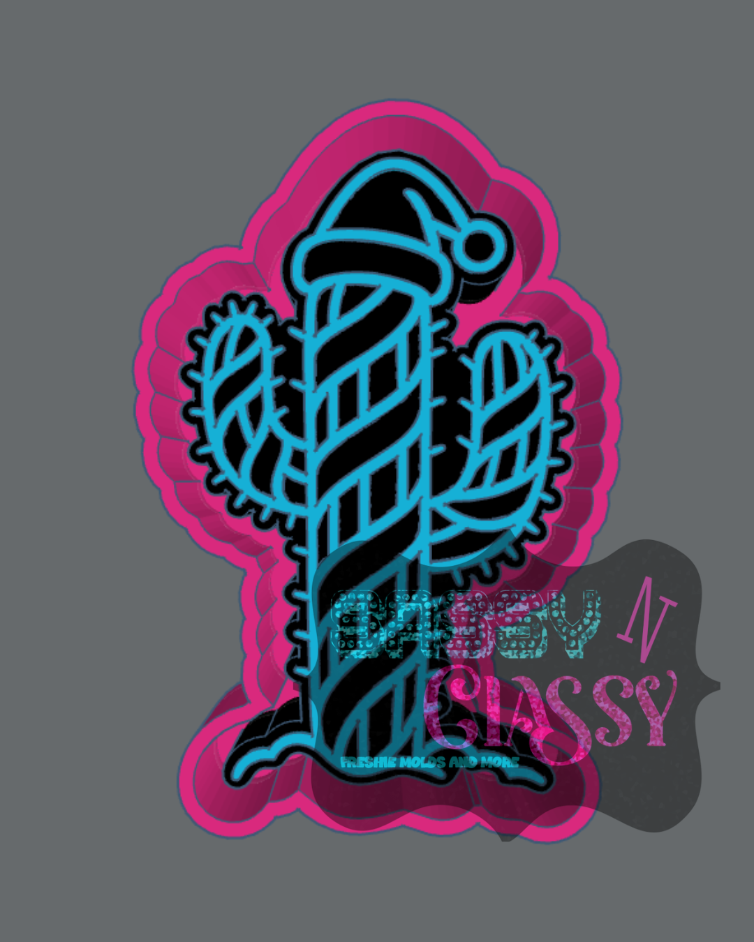 Candy Cane Cactus Freshie Mold