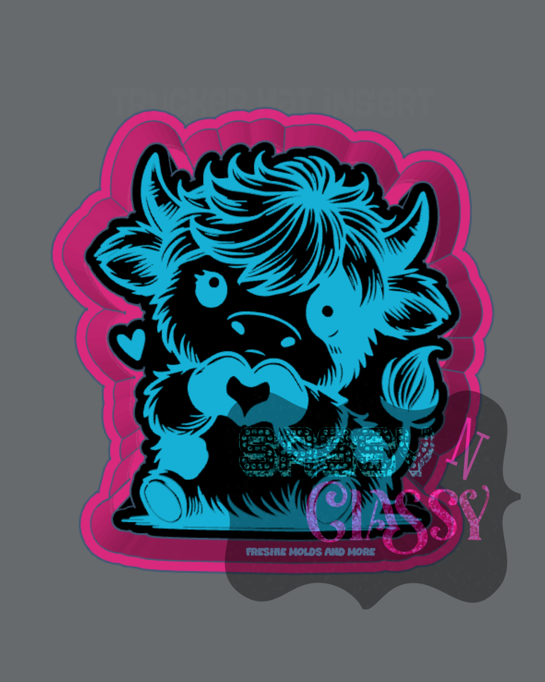 Hand Heart Cow Freshie Mold