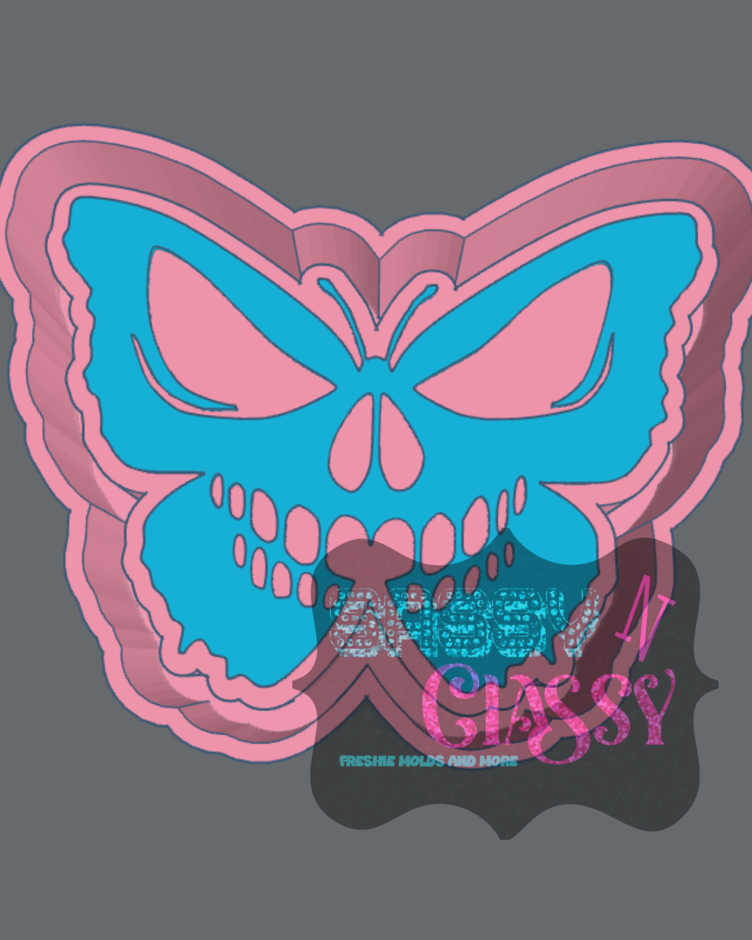 Skull Butterfly Freshie Mold
