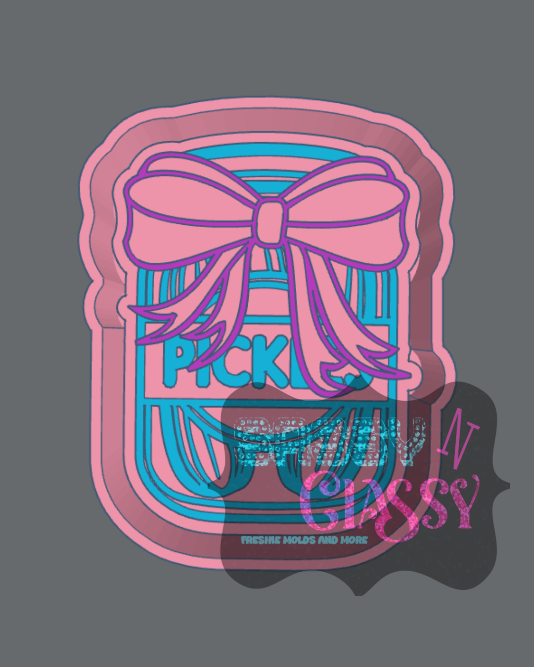 Pickle Jar with Bow Freshie Mold