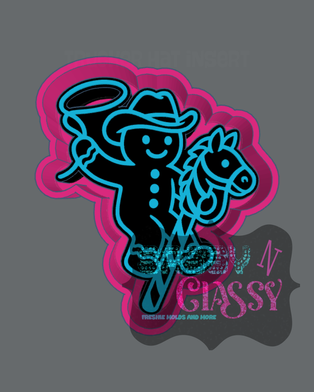 Cowboy Gingerbread on a Stick Horse Freshie Mold