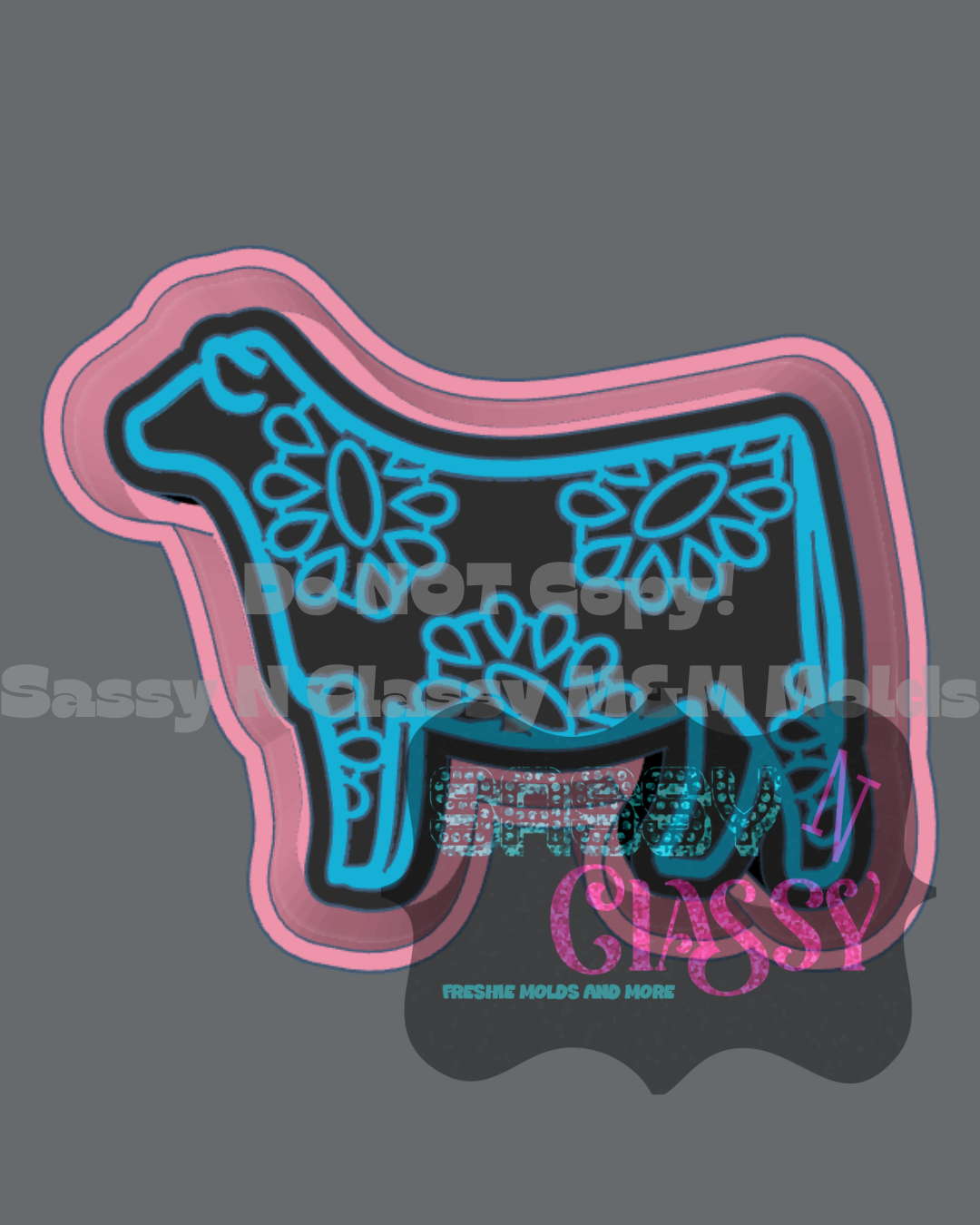 Concho Cow Freshie Mold