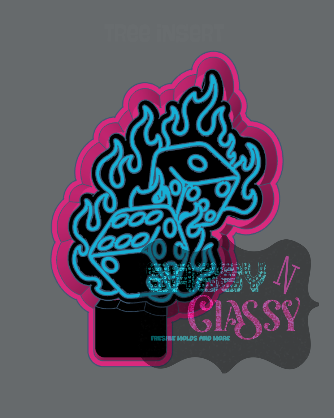 Flaming Dice STL ***digital file, not a mold***