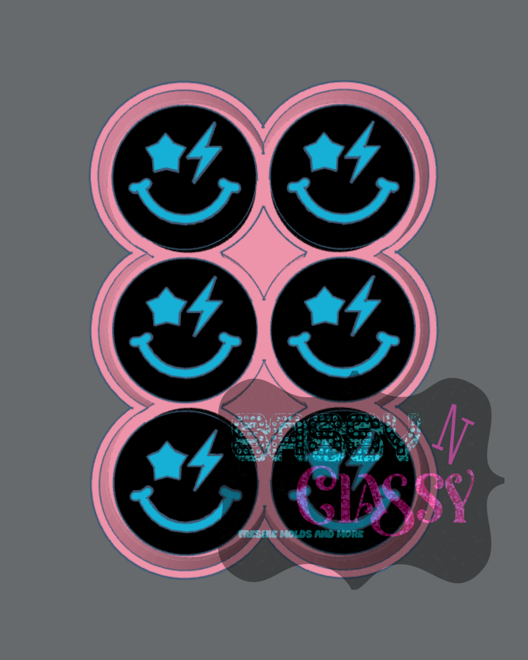 Happy Face with Different Eyes Wax Melt Mold