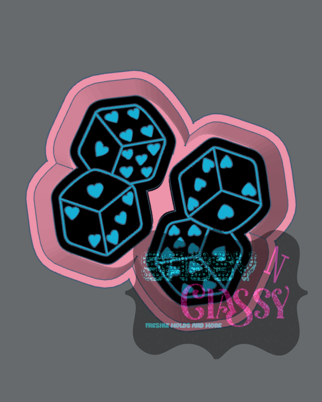 Heart Dice Vent Freshie Mold
