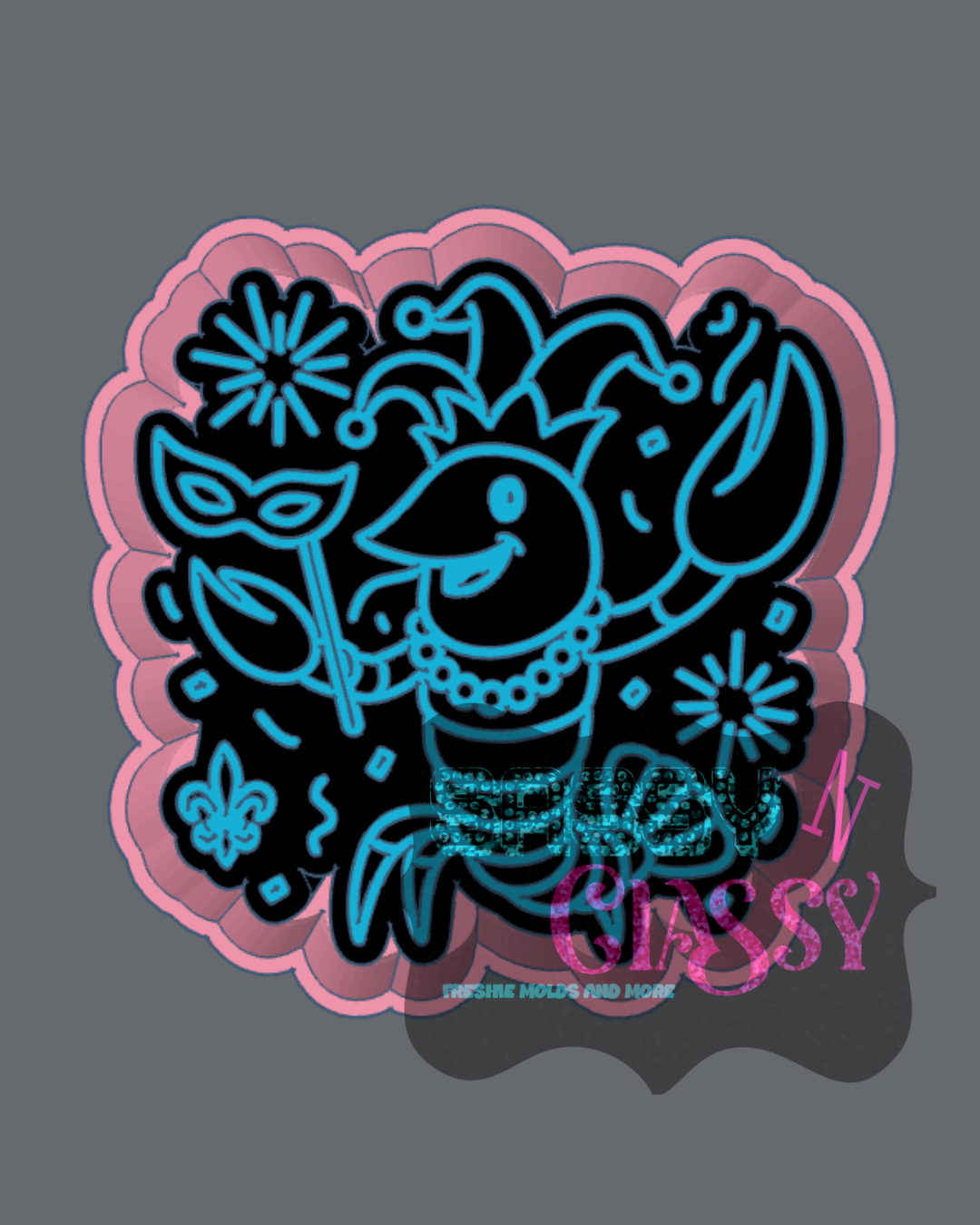 Mardi Gras Crawfish Freshie Mold