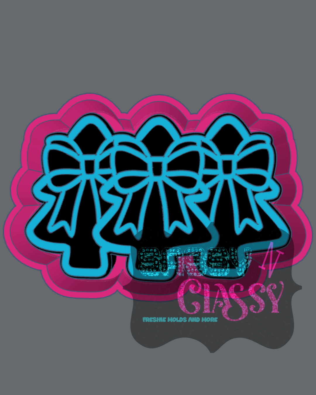 Tree Trio with Bows Freshie Mold