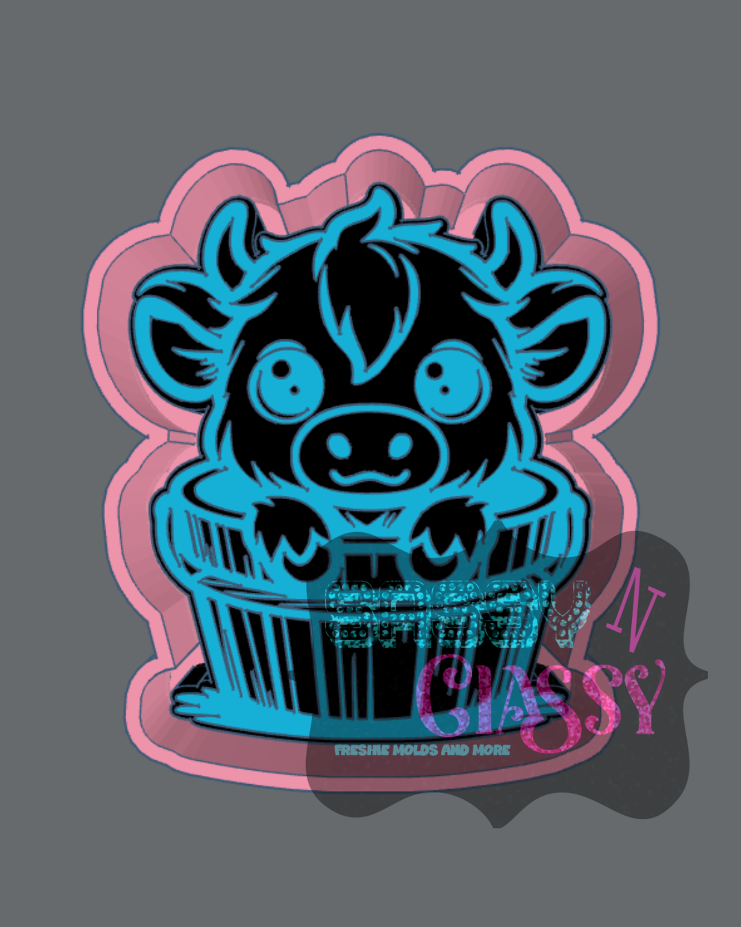 Cow in A Bucket Freshie Mold