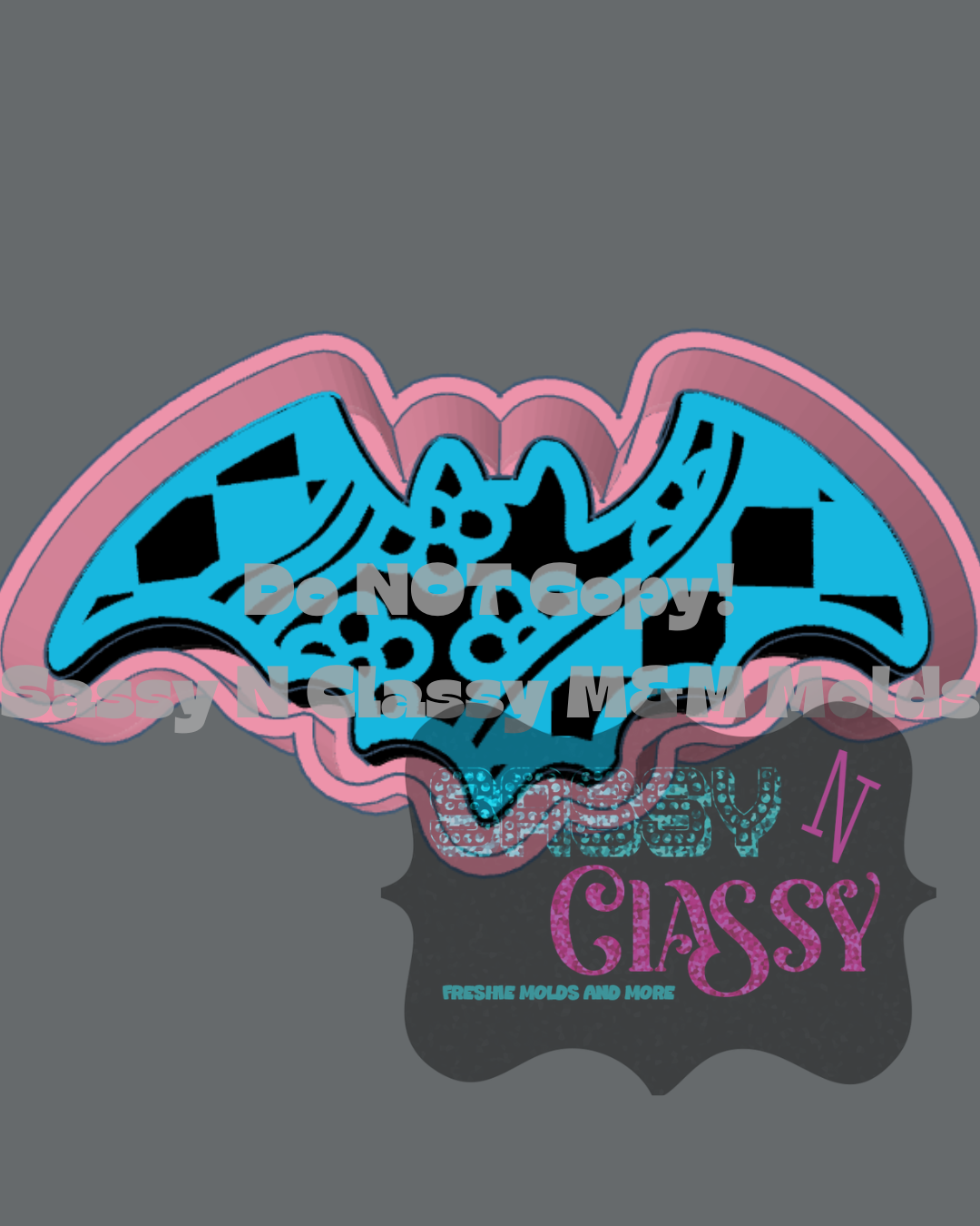 Checkered Groovy Bat Freshie Mold