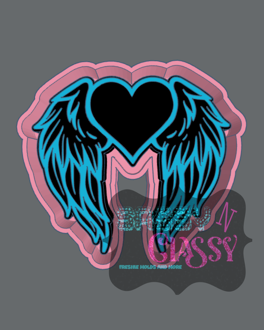 Heart with Angel Wings Freshie Mold