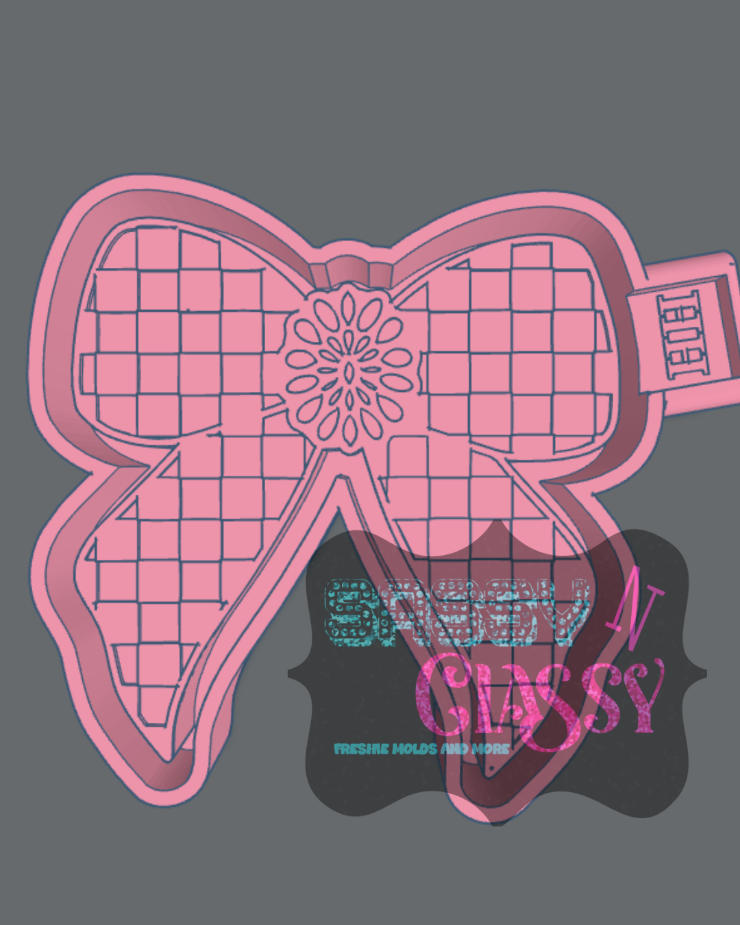 Checkered Concho Bow Freshie Mold HOUSING