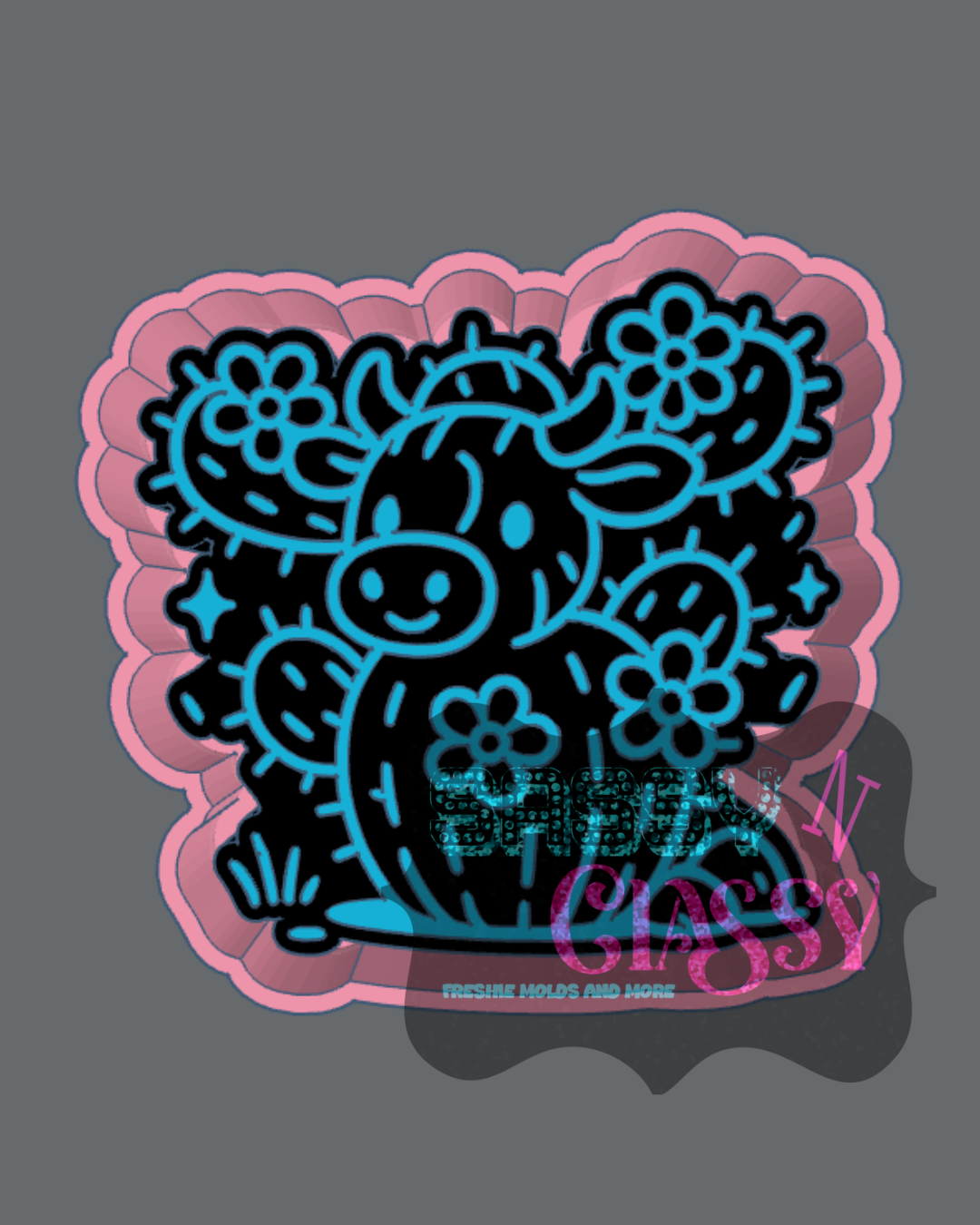 Cactus Cow Freshie Mold