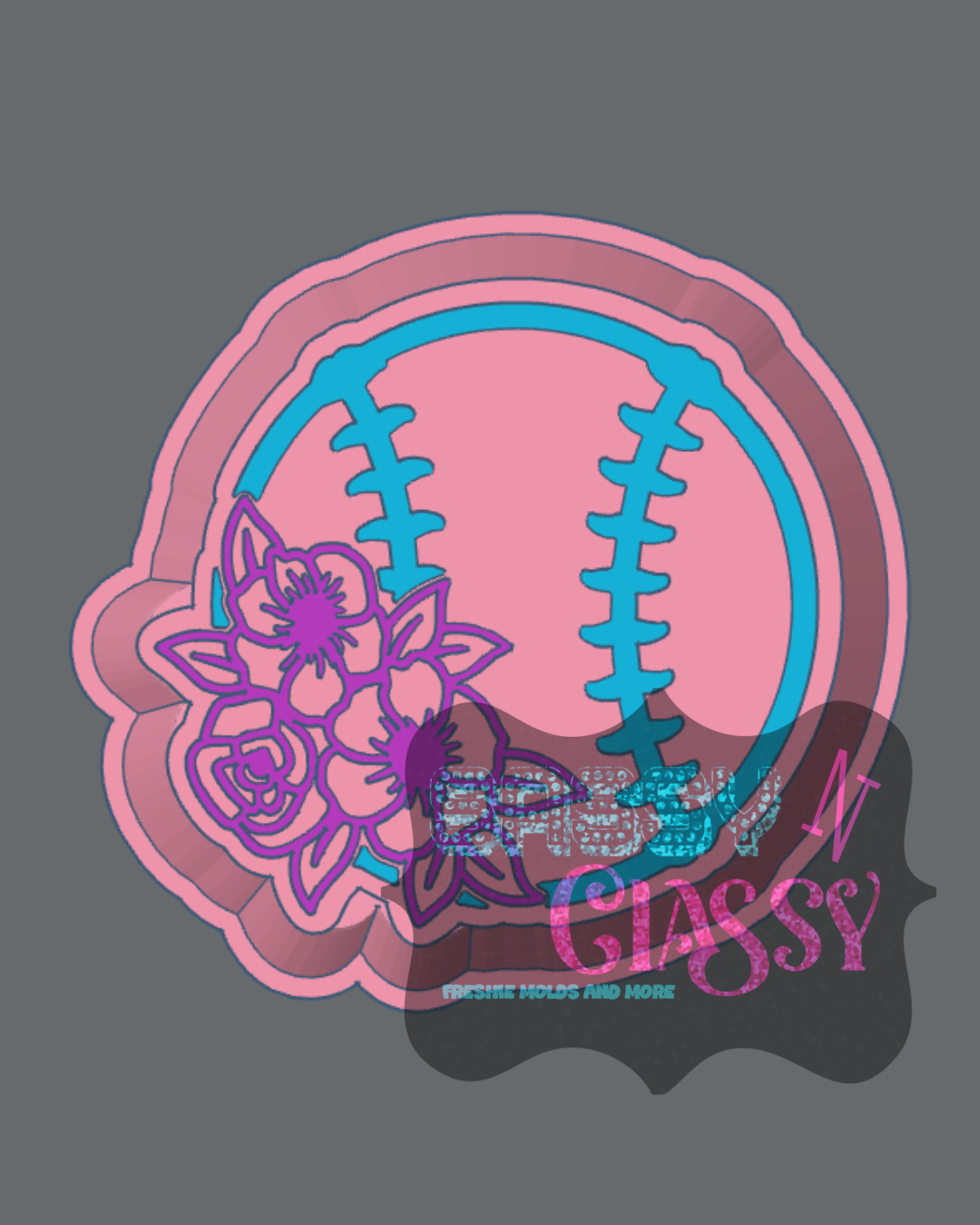 Softball/Baseball with Flowers Freshie Mold