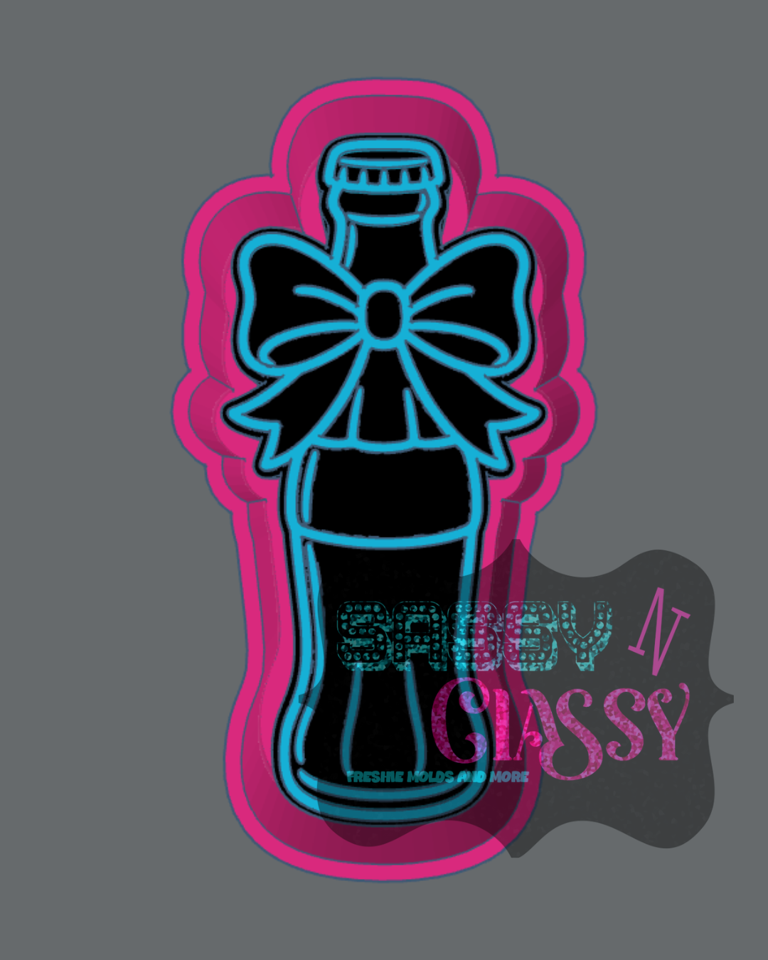 Glass Soda Bottle with Bow Freshie Mold