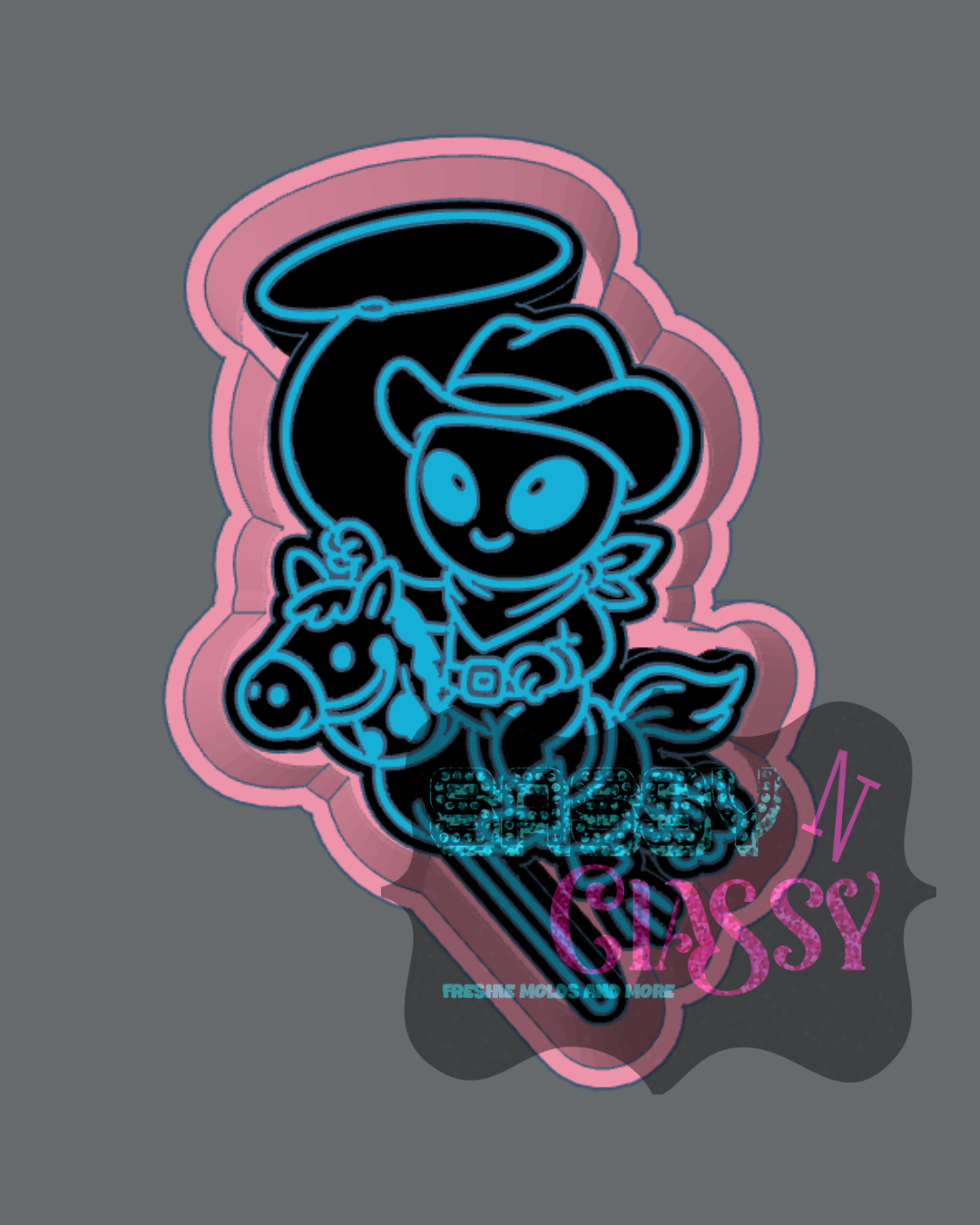 Alien Riding a Rocket Horse Freshie Mold