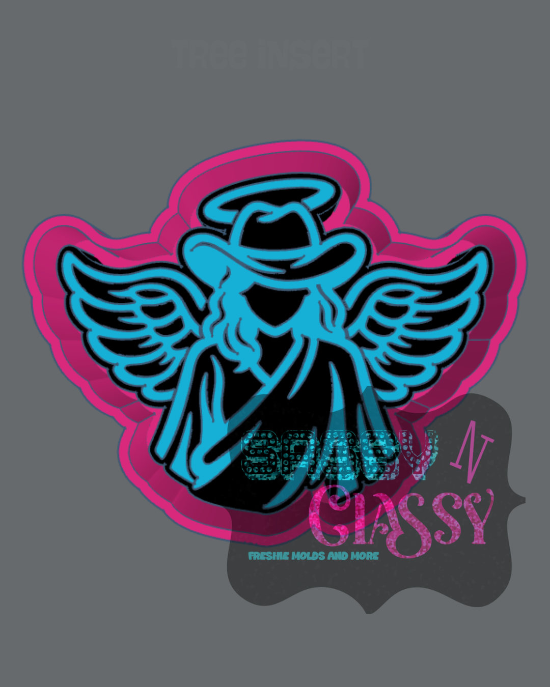 Cowgirl Angel with Tilted Halo Freshie Mold