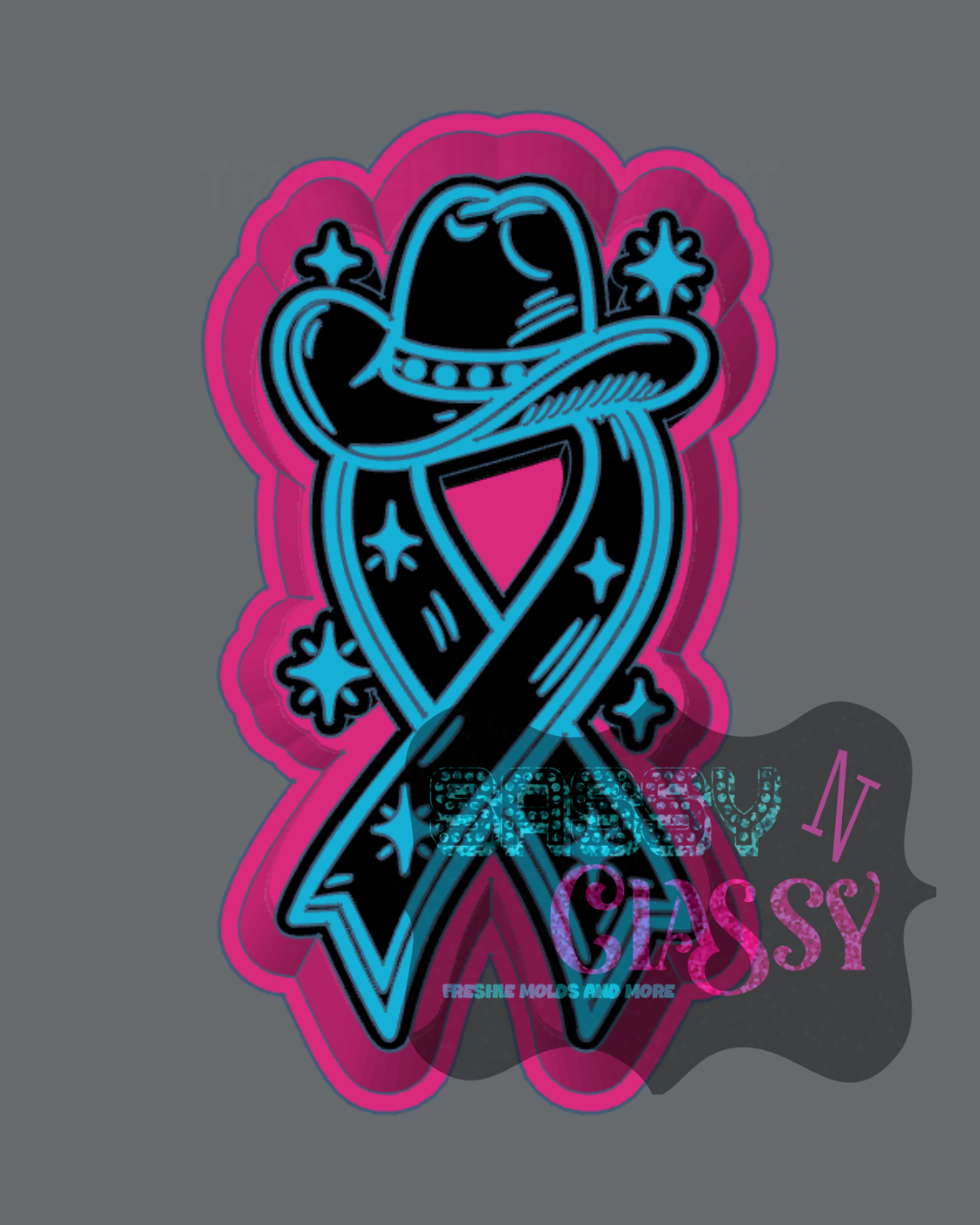 Cowboy Hat Awareness Ribbon Freshie Mold