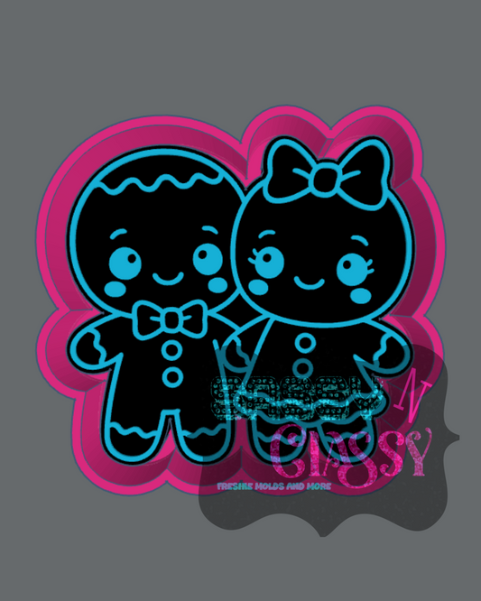 Gingerbread Couple Freshie Mold