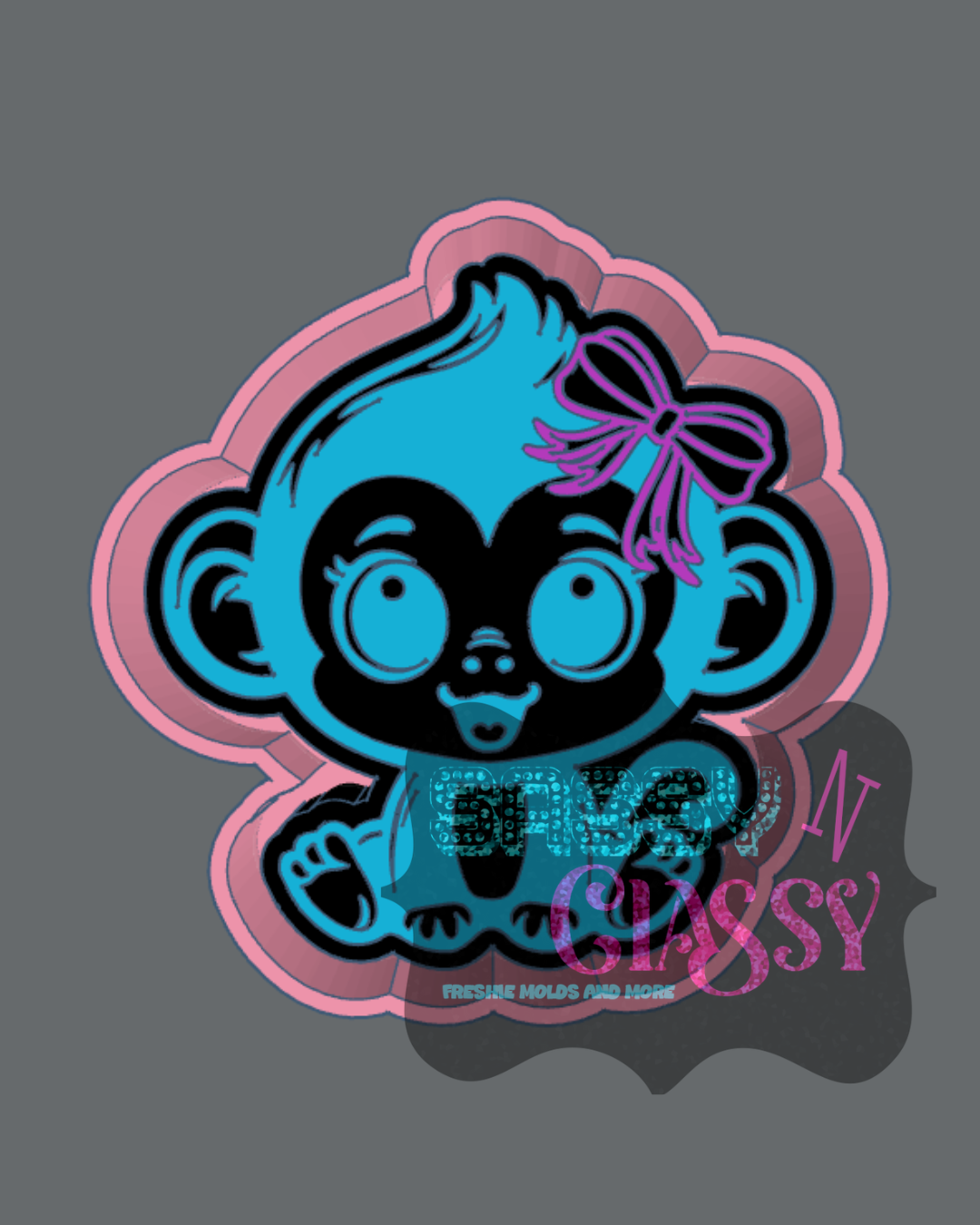 Monkey with Bow Freshie Mold
