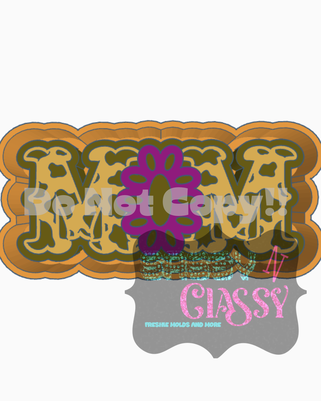 Cow Print Mom with Concho Freshie Mold