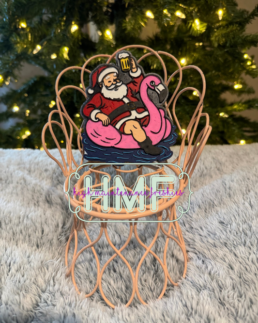 Santa on Floatie Freshie Mold by Cassidy