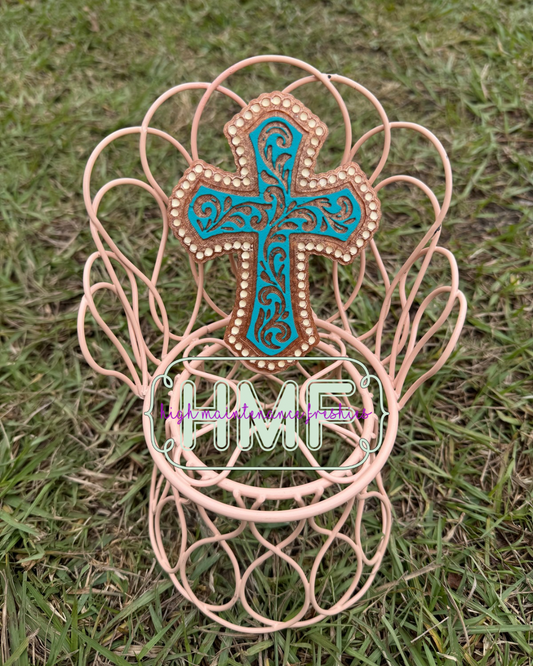 Tooled and Jeweled Cross Freshie Mold