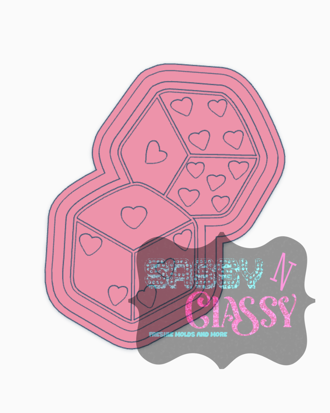 Heart Dice Freshie Mold