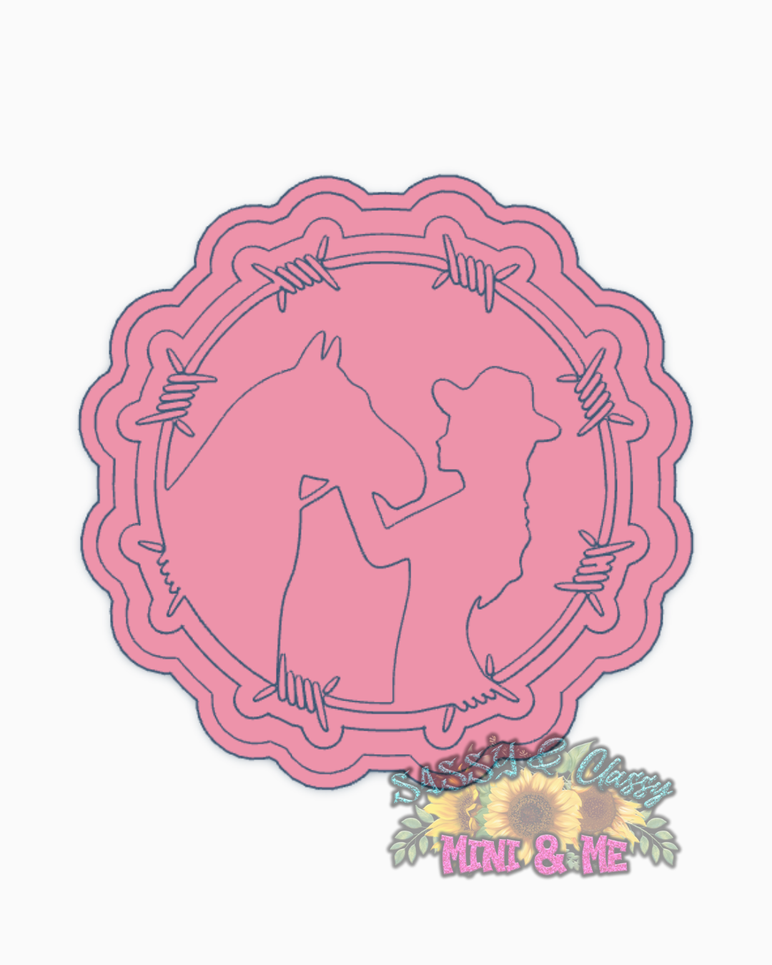 Girl and Horse in Barbwire Freshie Mold