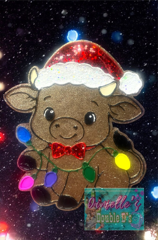 Cow Santa in Lights Freshie Mold