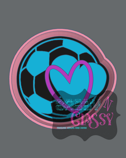 Soccer Ball with Hearts Freshie Mold