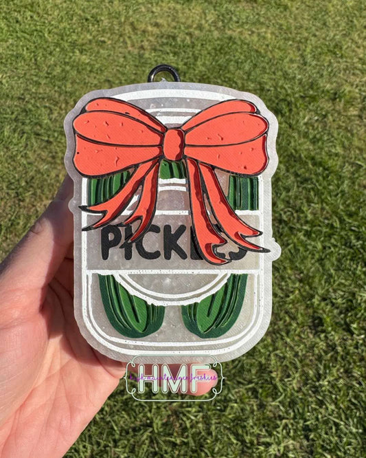 Pickle Jar with Bow Freshie Mold