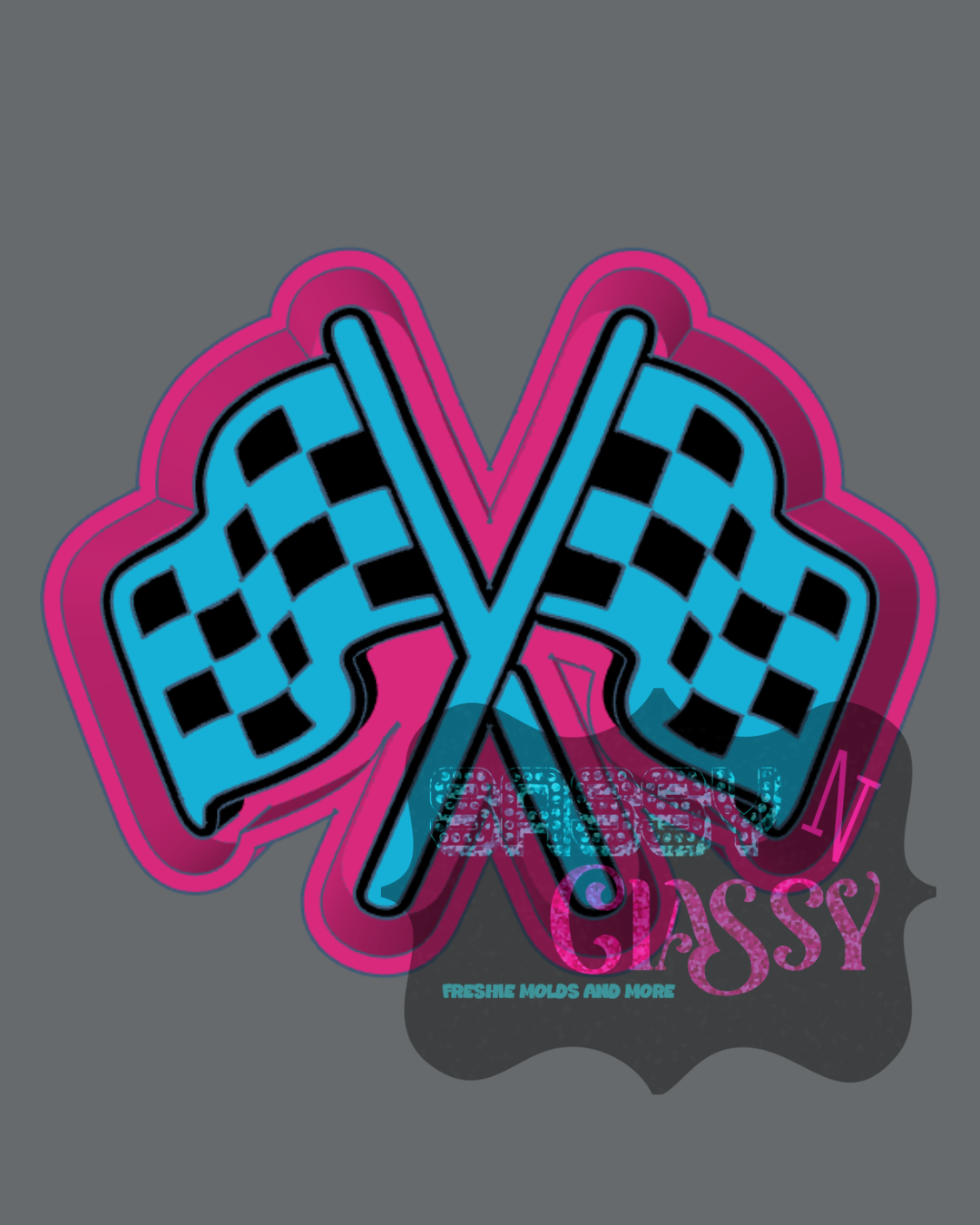 Crossed Racing Flags Freshie Mold – Sassy N Classy Mini & Me