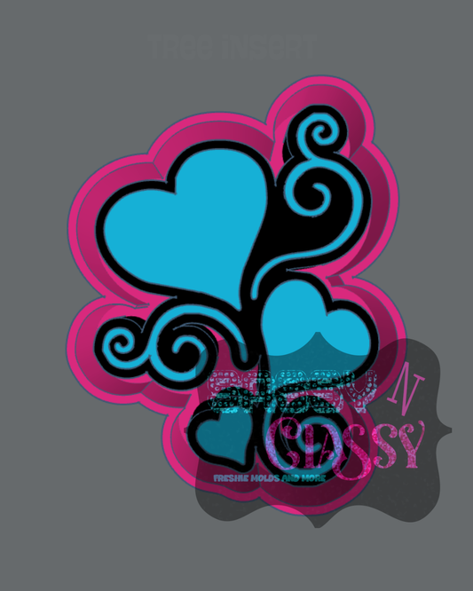 Heart Swirls Freshie Mold
