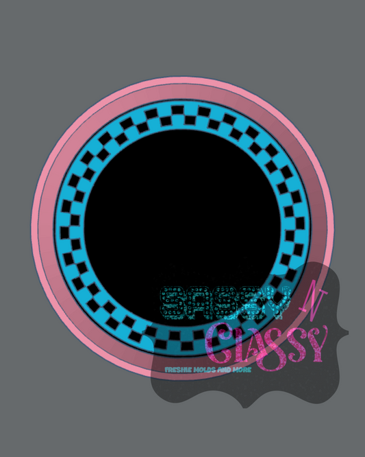 Checkered Circle Frame Freshie Mold
