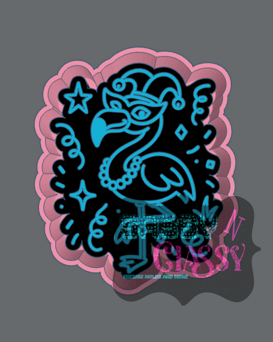 Mardi Gras Flamingo Freshie Mold