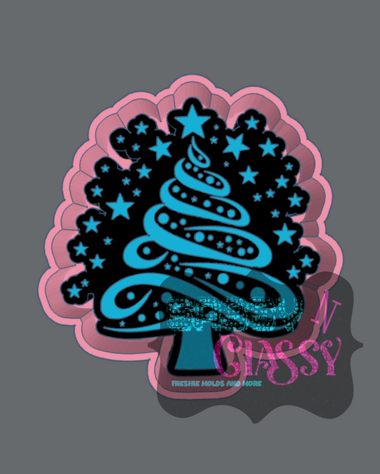 Swirly Christmas Tree Freshie Mold