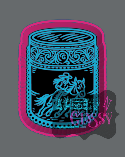 Tooled and Jeweled Barrel Racer Freshie Mold