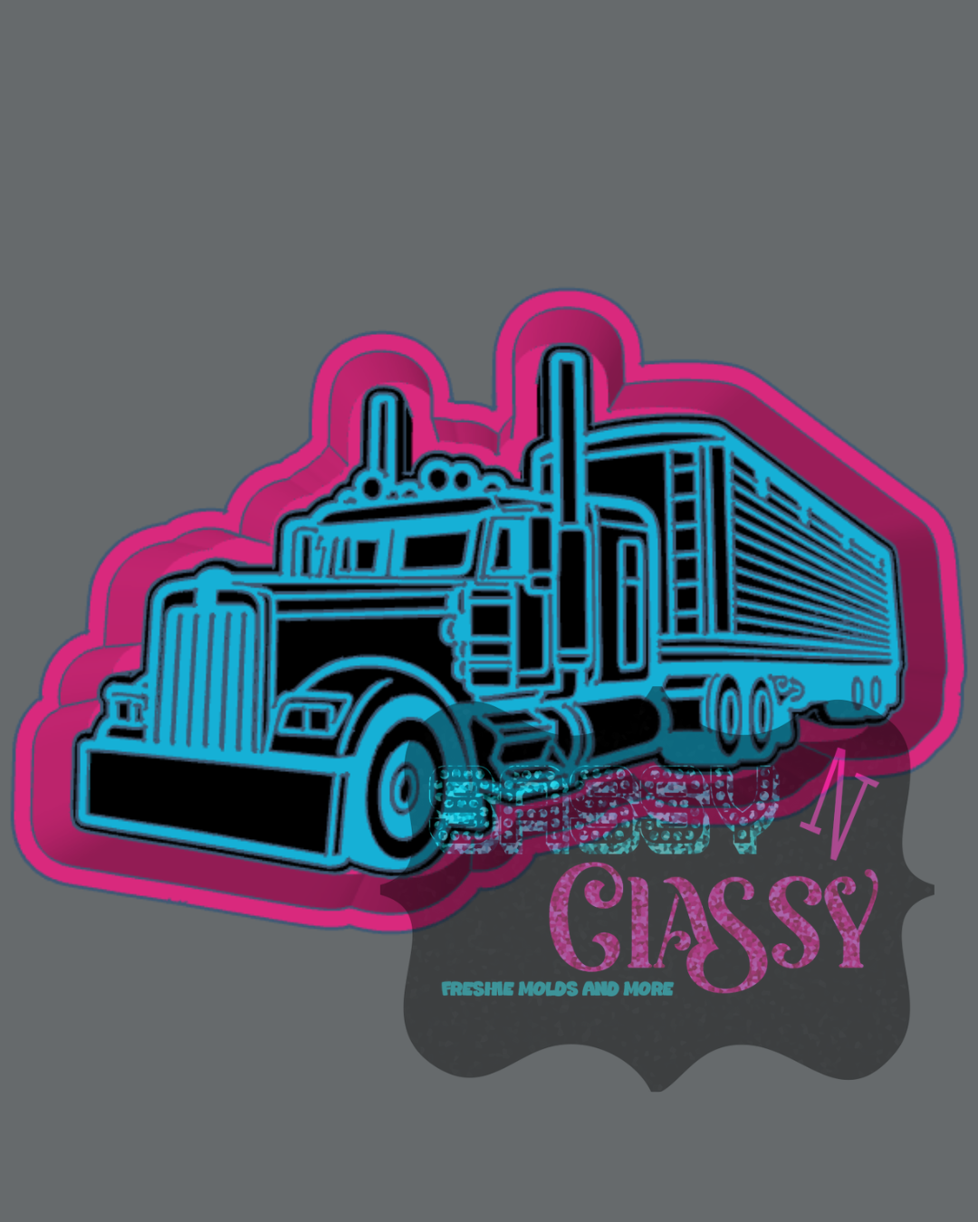 Semi with Grain Trailer Freshie Mold