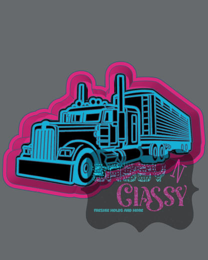 Semi with Grain Trailer Freshie Mold