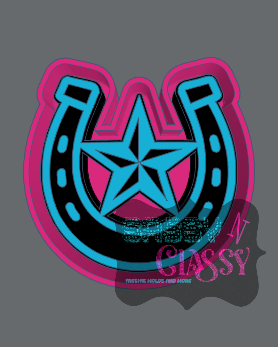 Horseshoe with Star Freshie Mold