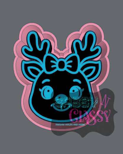 Girlie Reindeer Freshie Mold