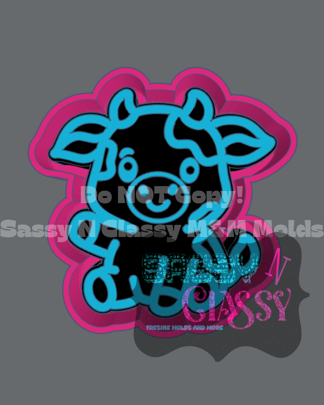 Cute Cow Freshie Mold