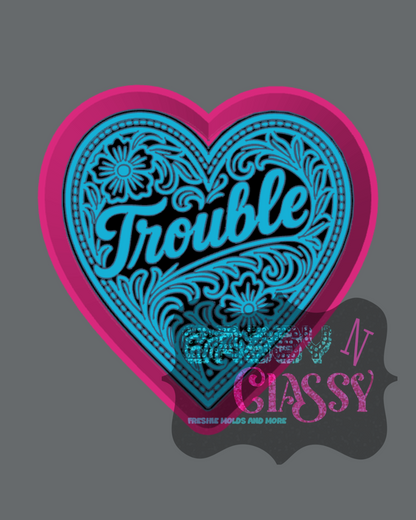 Tooled Trouble Heart Freshie Mold