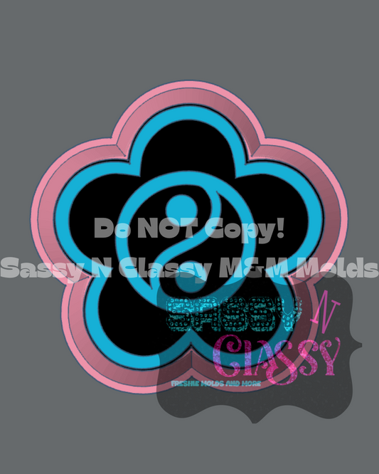 Yin Yang Flower Freshie Mold