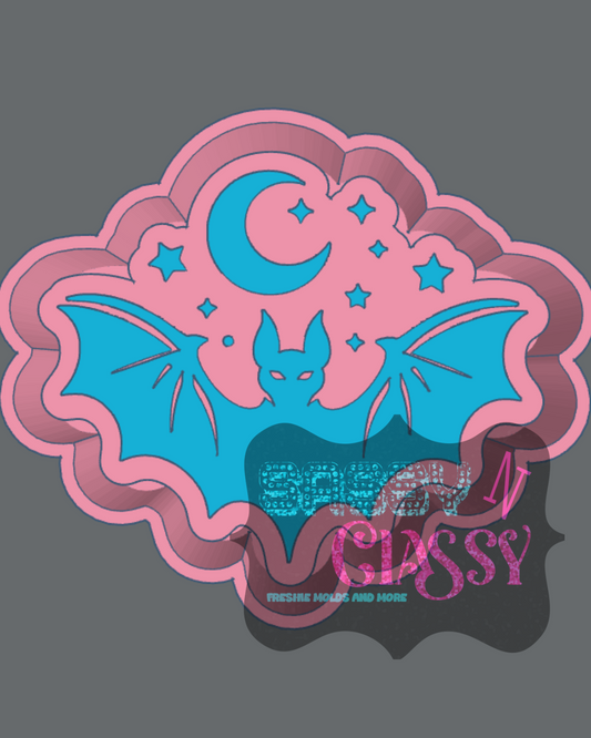 Bat with Moon and Stars Freshie Mold